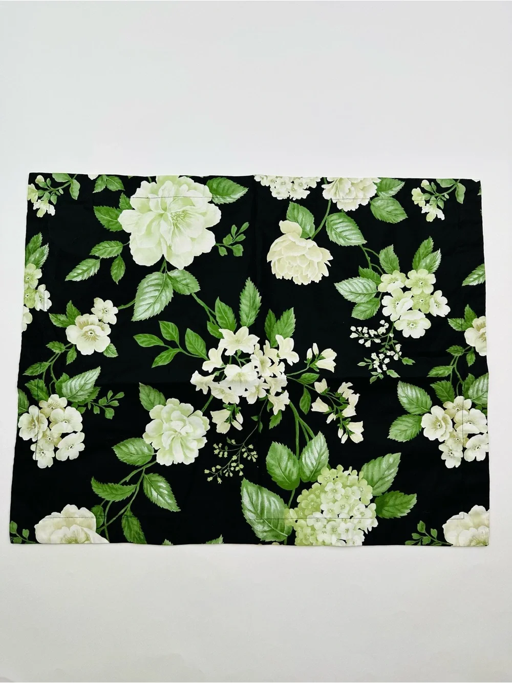 The Company Store Blooming Flowers Black Green Standard Pillow Sham